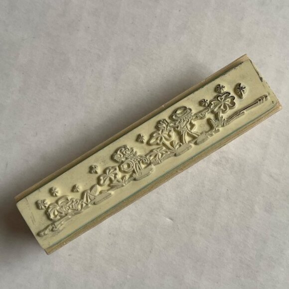 St Patricks Wooden Rubber Stamp Shamrock Scrapbooking Arts Holiday Stamping - Picture 3 of 6